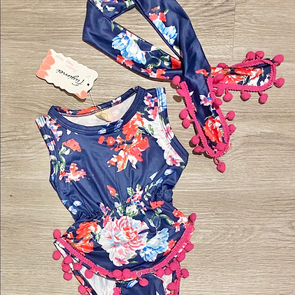 Navy toddler romper